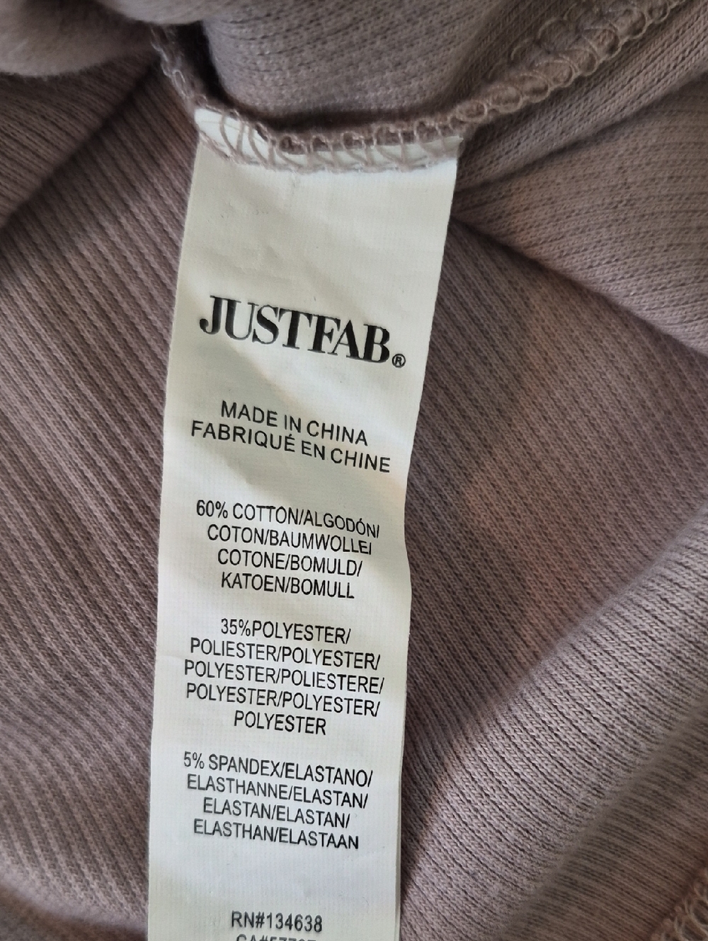 Just Fab Ribbed Short Sleeve Top Size M - Picture 5 of 6